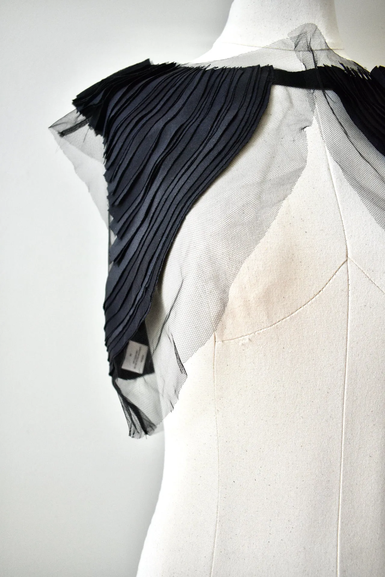 Vera Wang Black Pleated  Bolero