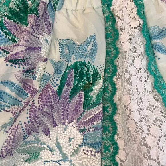 Vintage 1970’s Carefree Fashions floral and lace square dancing skirt