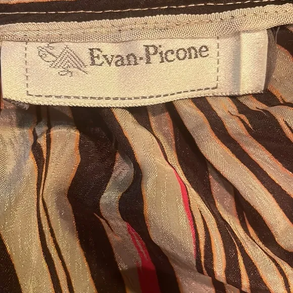 Vintage 1980s Yvonne Picone midi skirt Horizontal stripes sz 8 women’s black red