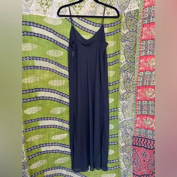 Vintage 1990s Black Sheer Slip Dress Size 4