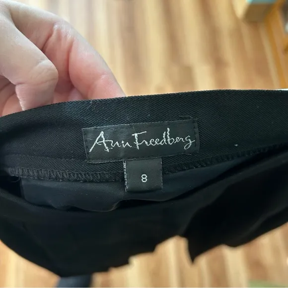 Vintage 80/90s Ann Freedberg Black Pleated Wool Skirt