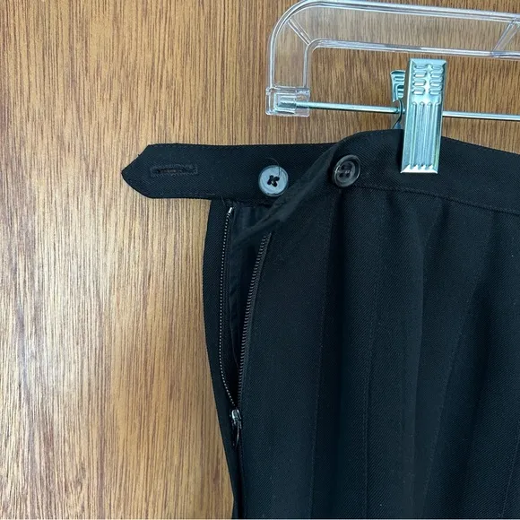 Vintage 80/90s Ann Freedberg Black Pleated Wool Skirt