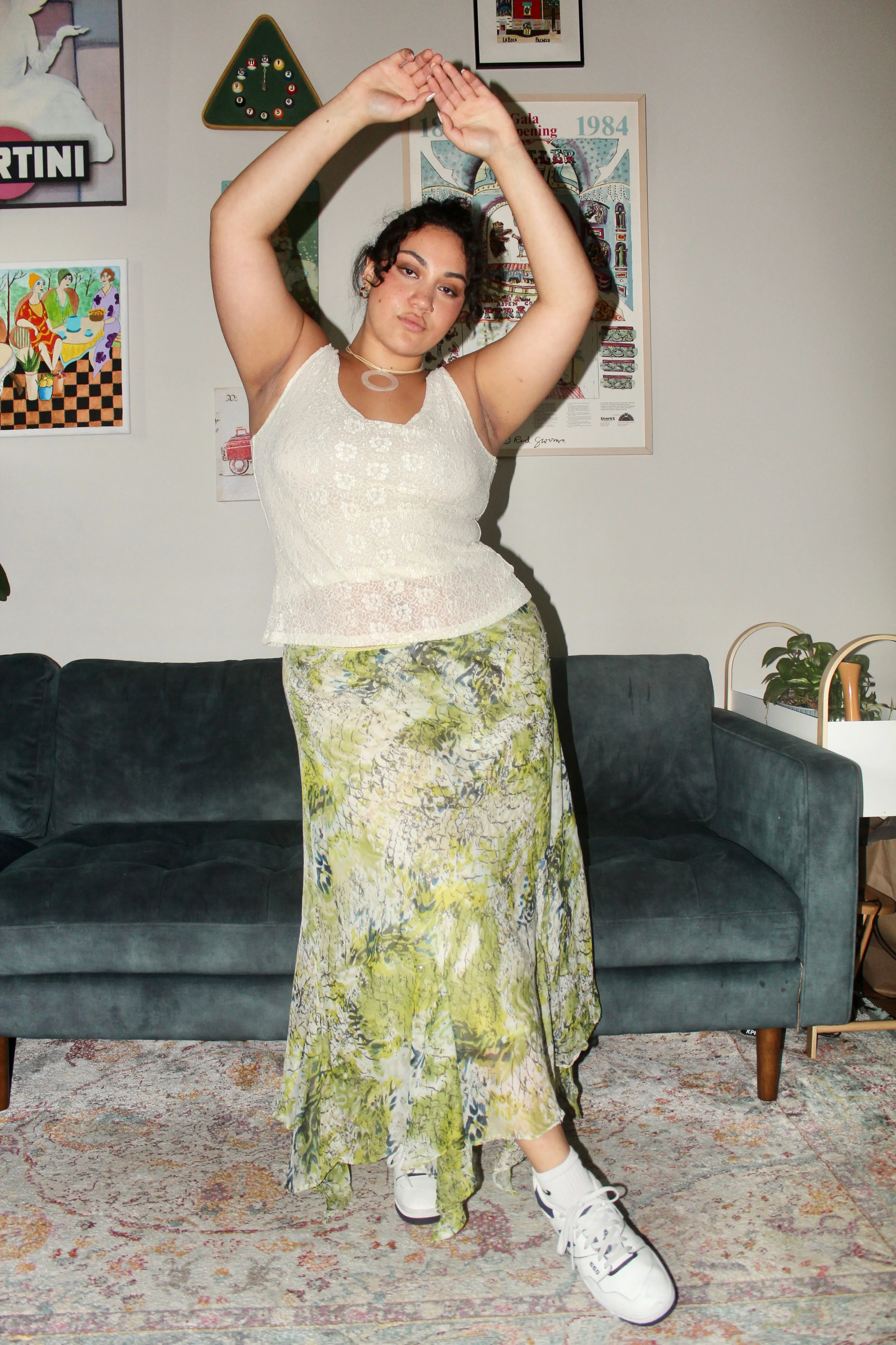 Vintage 90s Asymmetrical Fairy Midi Skirt (L)