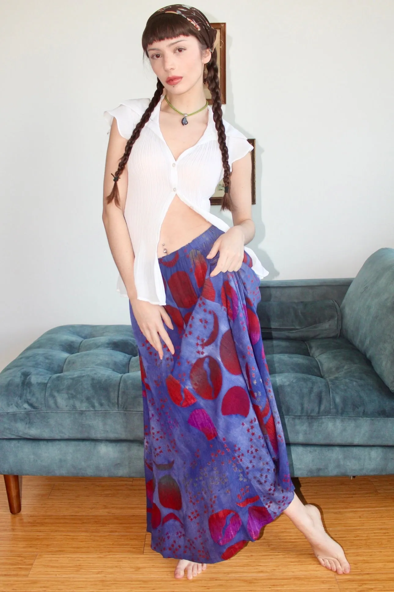 Vintage 90s Space Planet Midi Skirt (M/L)