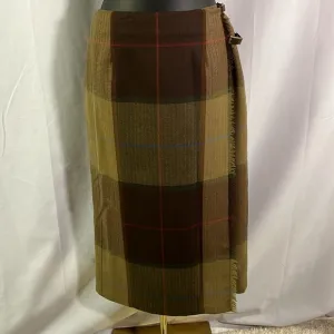 Vintage 90s Talbots Multicolor Plaid Side Buckle Midi Wrap Skirt