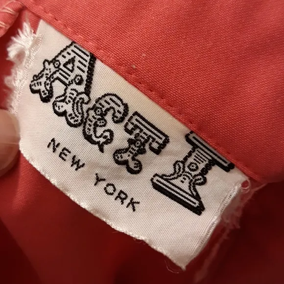 Vintage Act I New York Sleeveless Cutaway Dress Pink with Piping