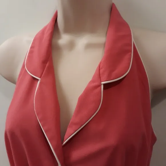 Vintage Act I New York Sleeveless Cutaway Dress Pink with Piping