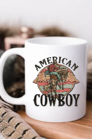 Vintage American Cowboy White Mug