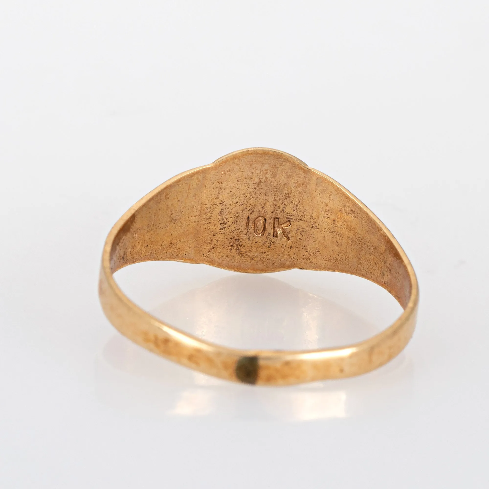 Vintage Art Deco Baby Ring Letter G Signet 10k Yellow Gold Filigree Tiny Midi