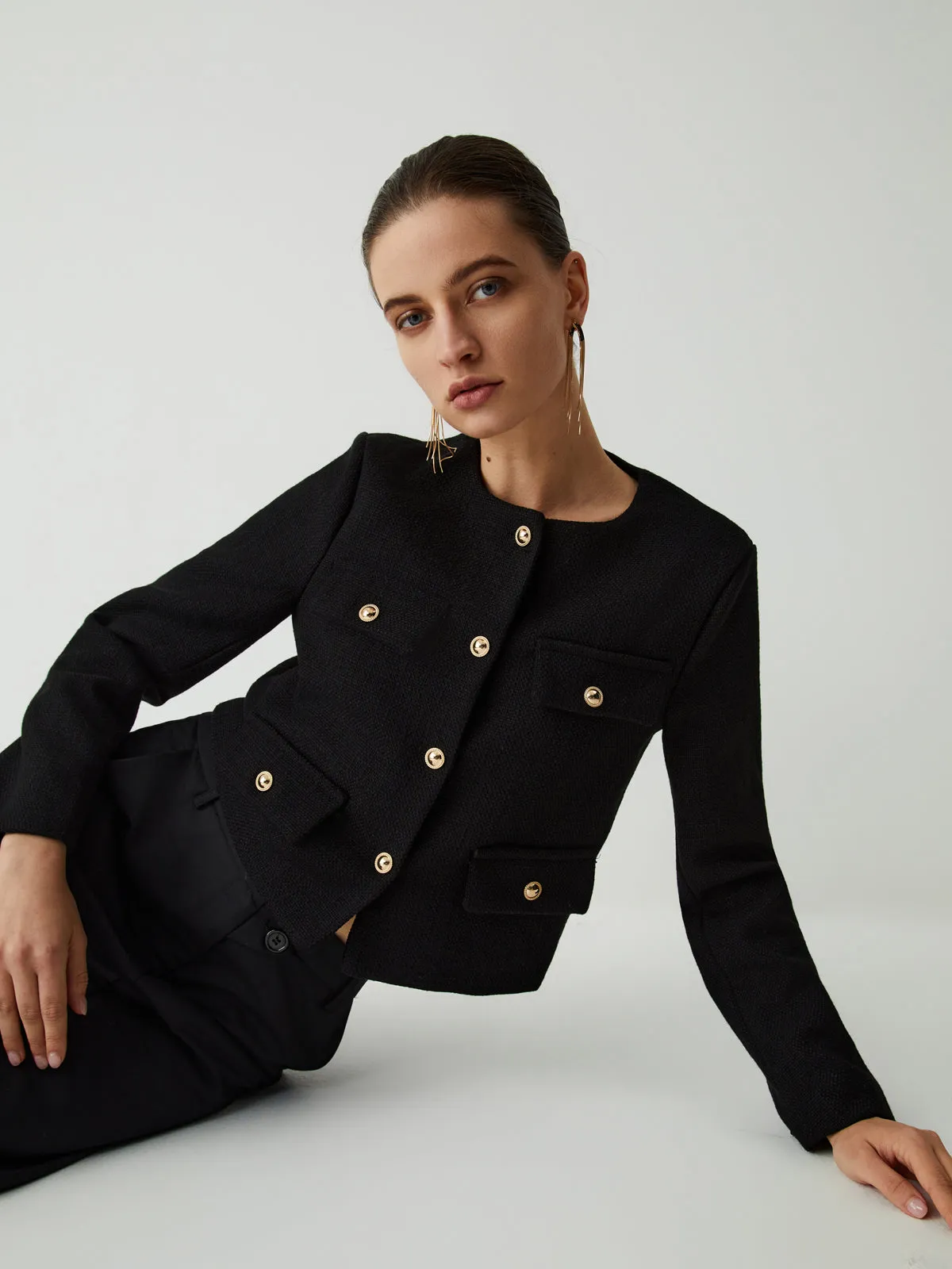 Vintage Button Tweed Jacket
