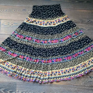 Vintage CAROLE LITTLE 80s Colorful Pattern Womens Skirt Artsy Paris France SZ 14