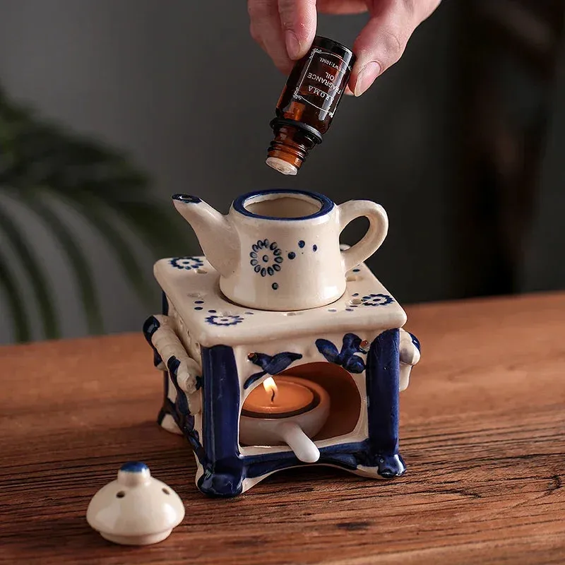 Vintage Ceramic Tea Warmer and Aroma Diffuser