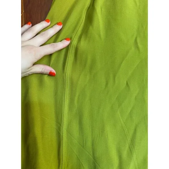 VINTAGE Chartreuse Green Twee Midi Skirt 16