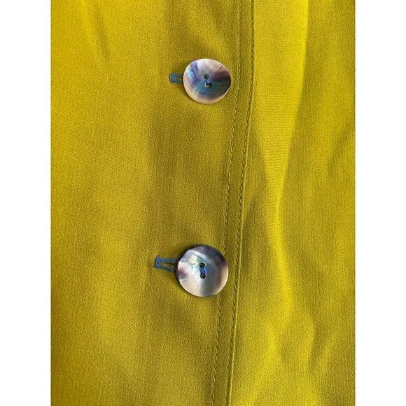 VINTAGE Chartreuse Green Twee Midi Skirt 16
