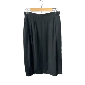 Vintage Christian Dior Black Classic A-line Midi Skirt Size 12