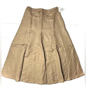 Vintage Concepts Conrad C Womens 6 Midi Maxi Ruffle Skirt Brown Linen Blend Zip