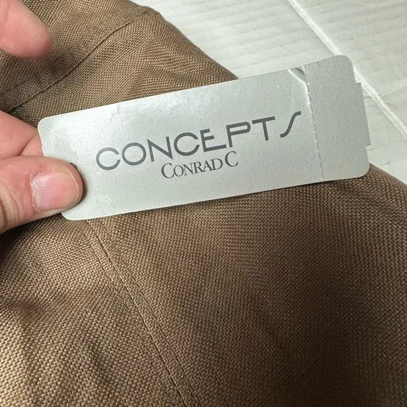 Vintage Concepts Conrad C Womens 6 Midi Maxi Ruffle Skirt Brown Linen Blend Zip