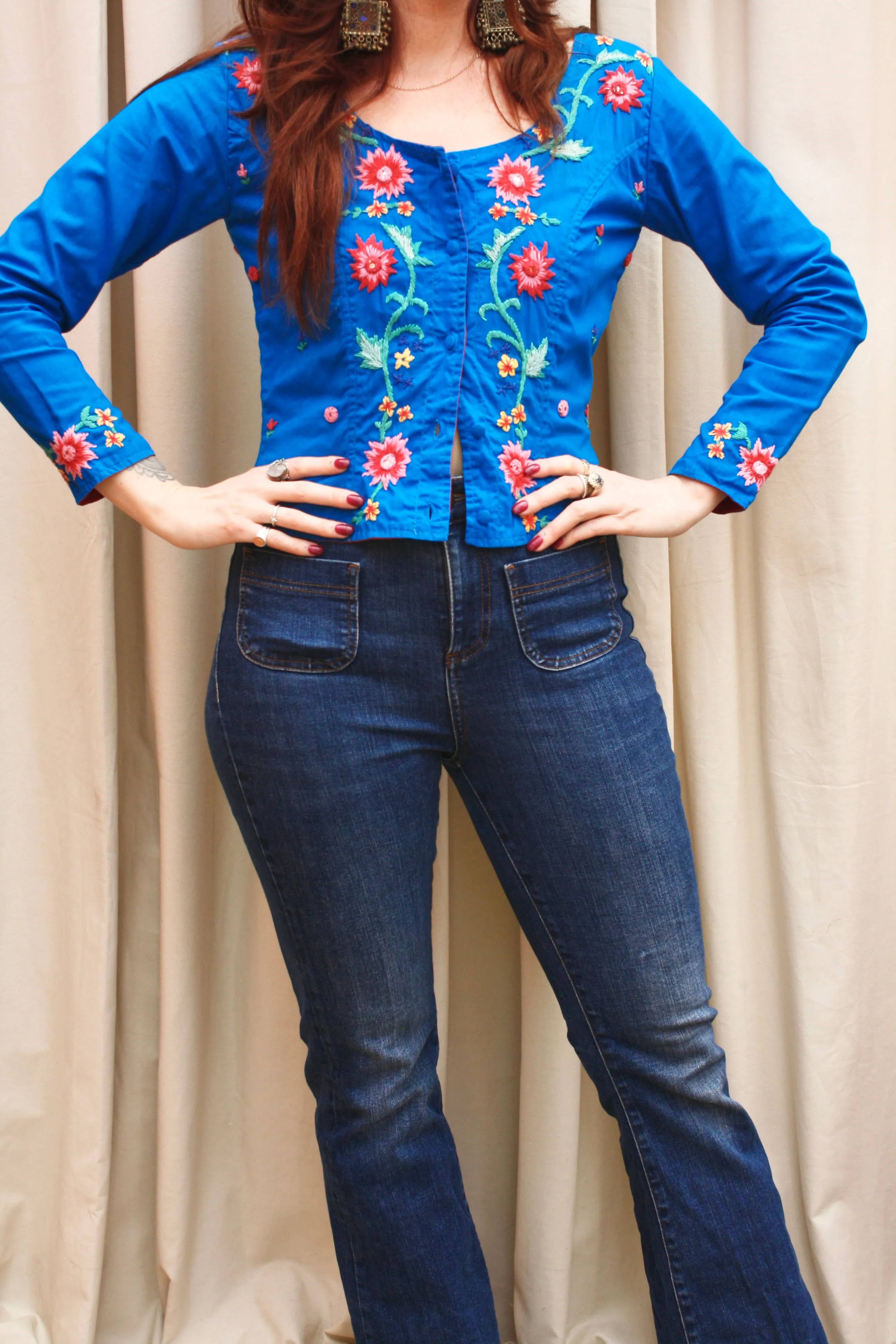 Vintage Cotton Embroidered Blouse