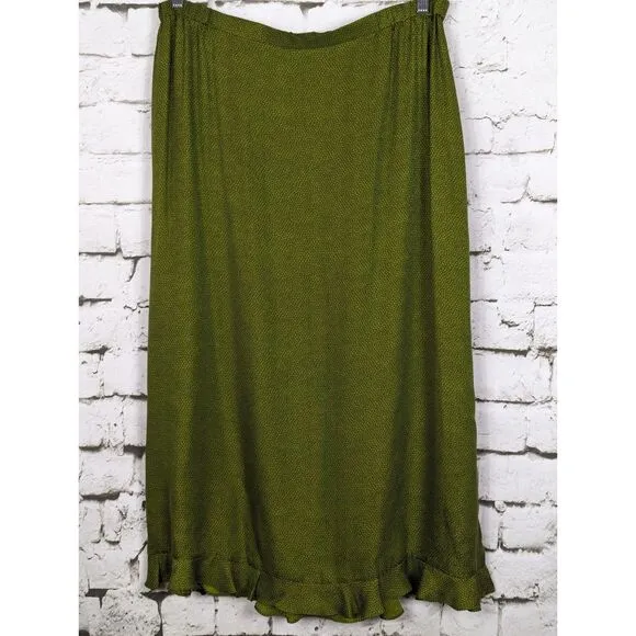 VINTAGE Diane Von Furstenberg New Deadstock Silk Midi Skirt Size 1X