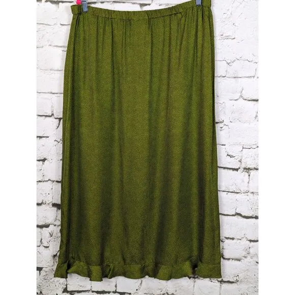 VINTAGE Diane Von Furstenberg New Deadstock Silk Midi Skirt Size 1X