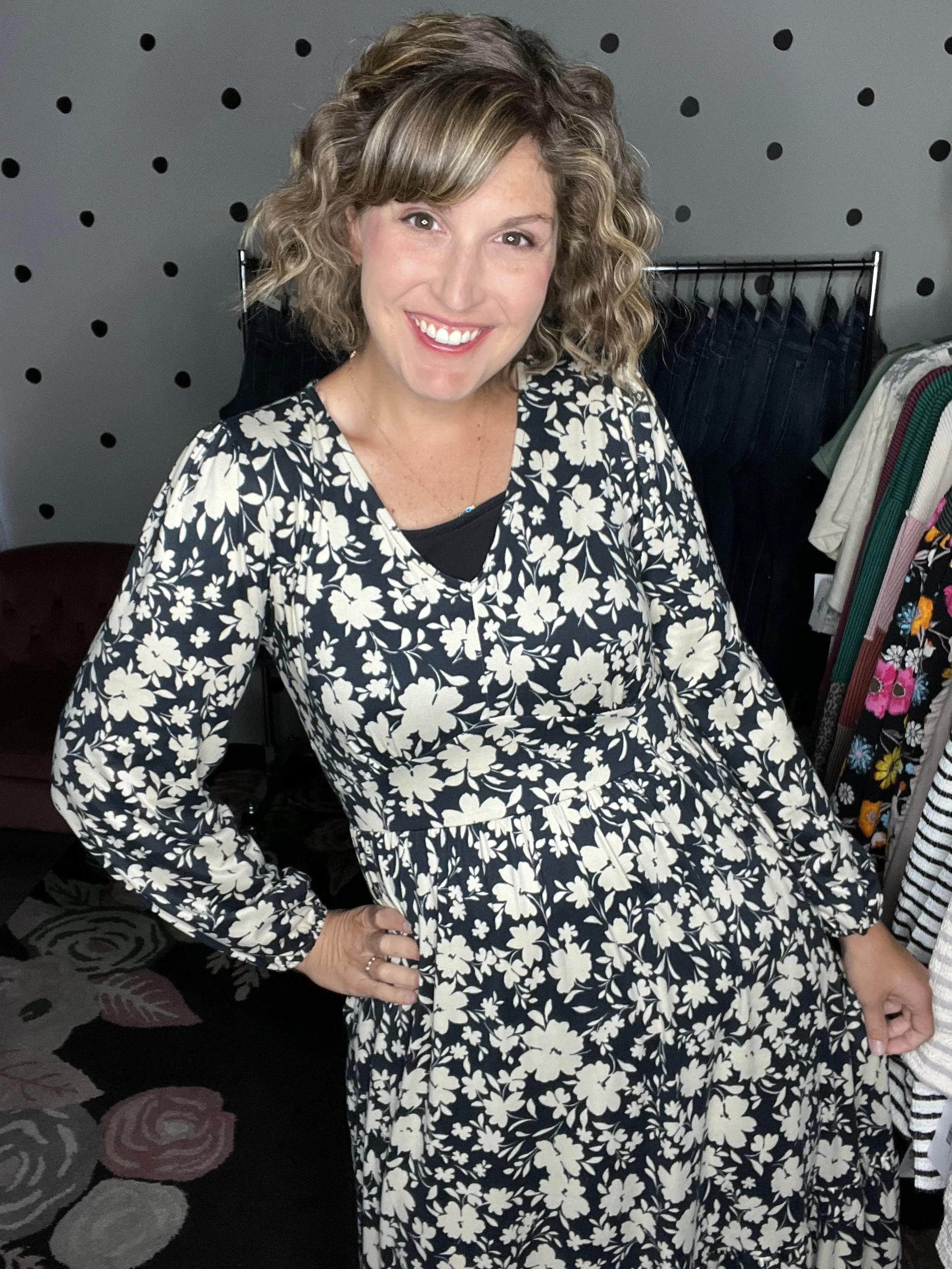 Vintage Floral Midi Dress