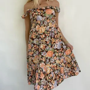 Vintage floral midi dress