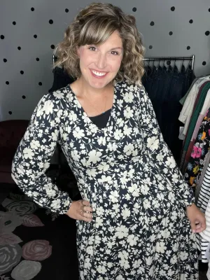Vintage Floral Midi Dress