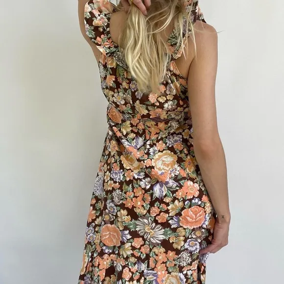 Vintage floral midi dress