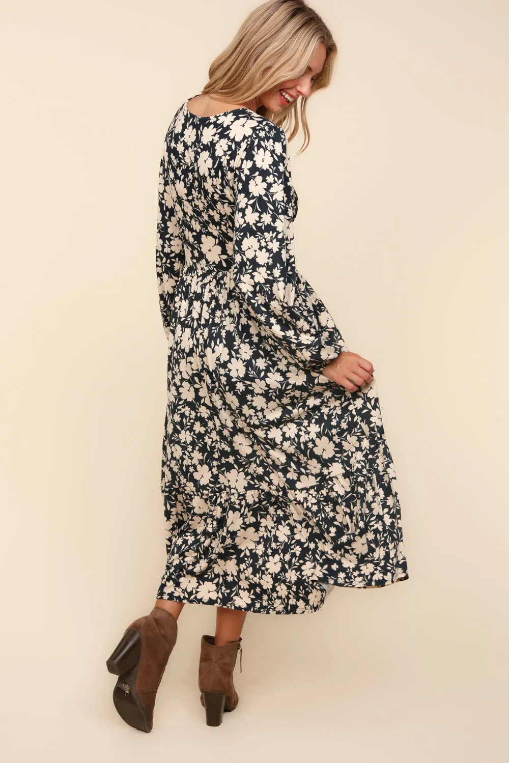Vintage Floral Midi Dress