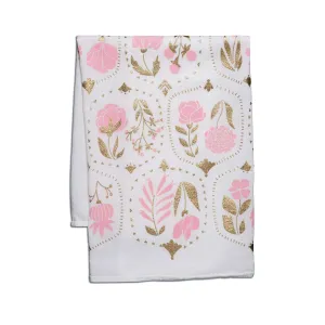 Vintage Florals With Metallic Gold Tea Towel