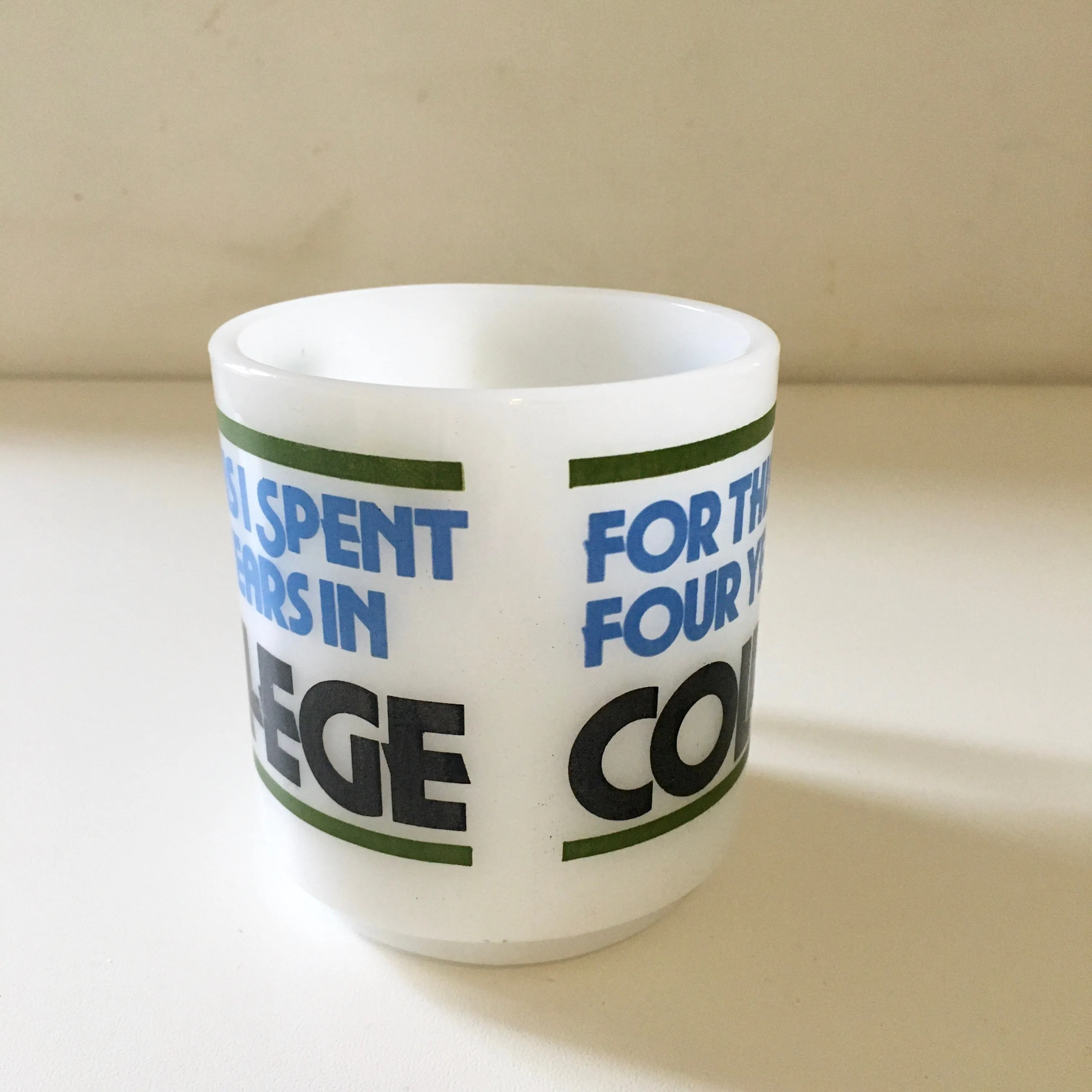 Vintage GLASBAKE coffee mug // retro kitsch graduation