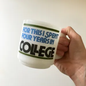 Vintage GLASBAKE coffee mug // retro kitsch graduation