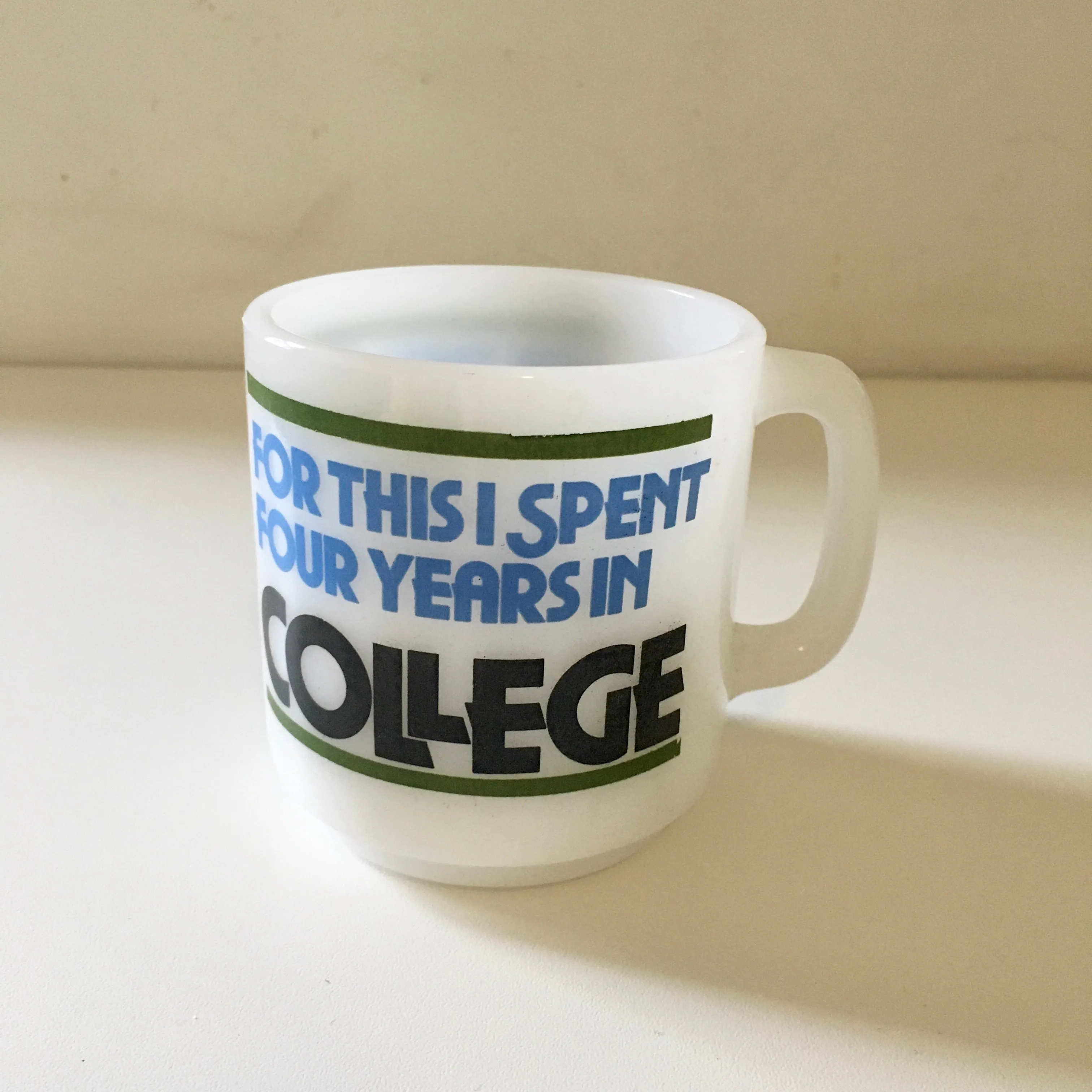 Vintage GLASBAKE coffee mug // retro kitsch graduation