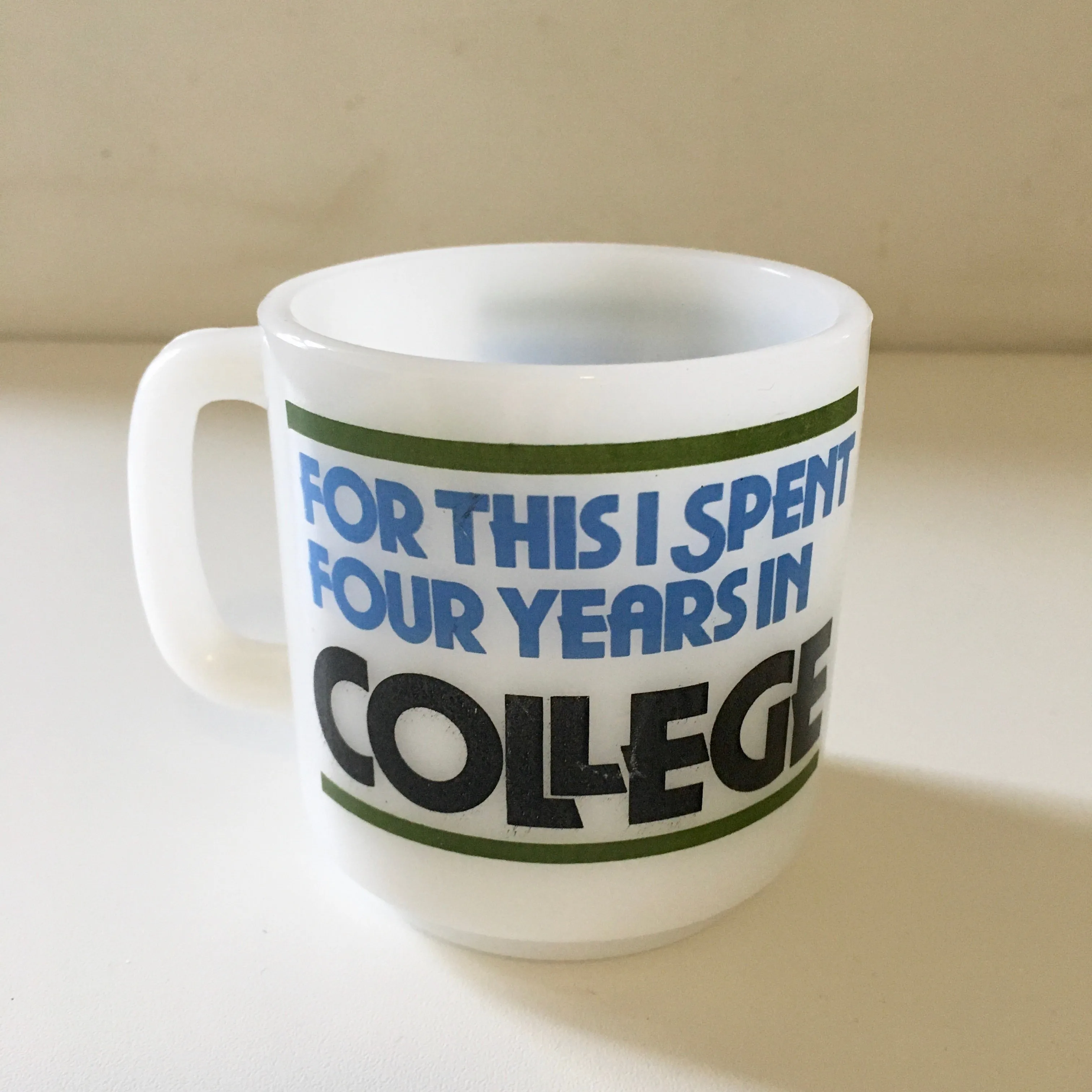 Vintage GLASBAKE coffee mug // retro kitsch graduation