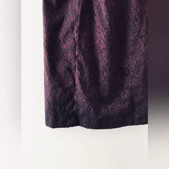 Vintage GUESS ? Y2K Spaghetti Strapless Fitted Midi Dress Black Burgundy Size 3