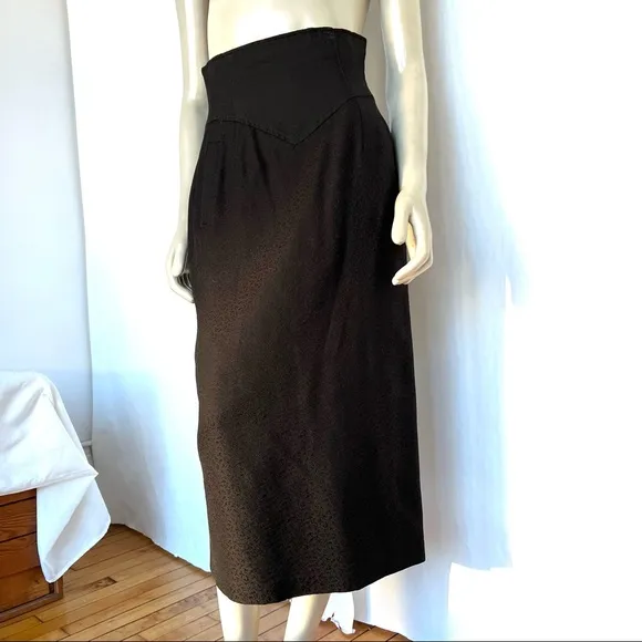 Vintage High Waist Midi Pencil Skirt