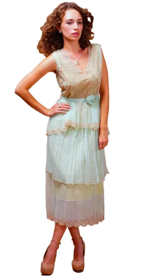 Vintage Inspired Tiered Tea Party Dress in Mint by Nataya - SOLD OUT