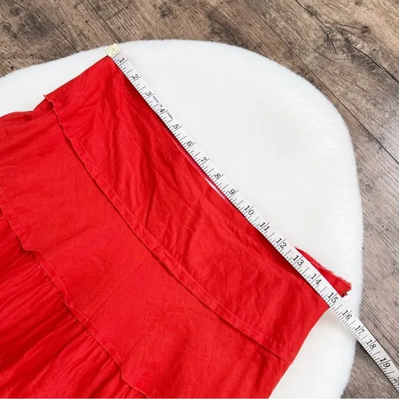 Vintage International Newport Group Tiered Cotton Skirt Orange VTG Large