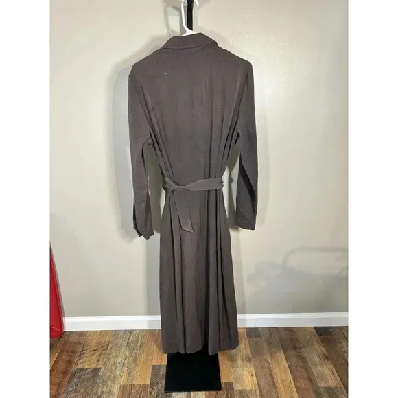Vintage Jessica Howard Dress 10 Brown  Button Up Shirtdress Belt Max