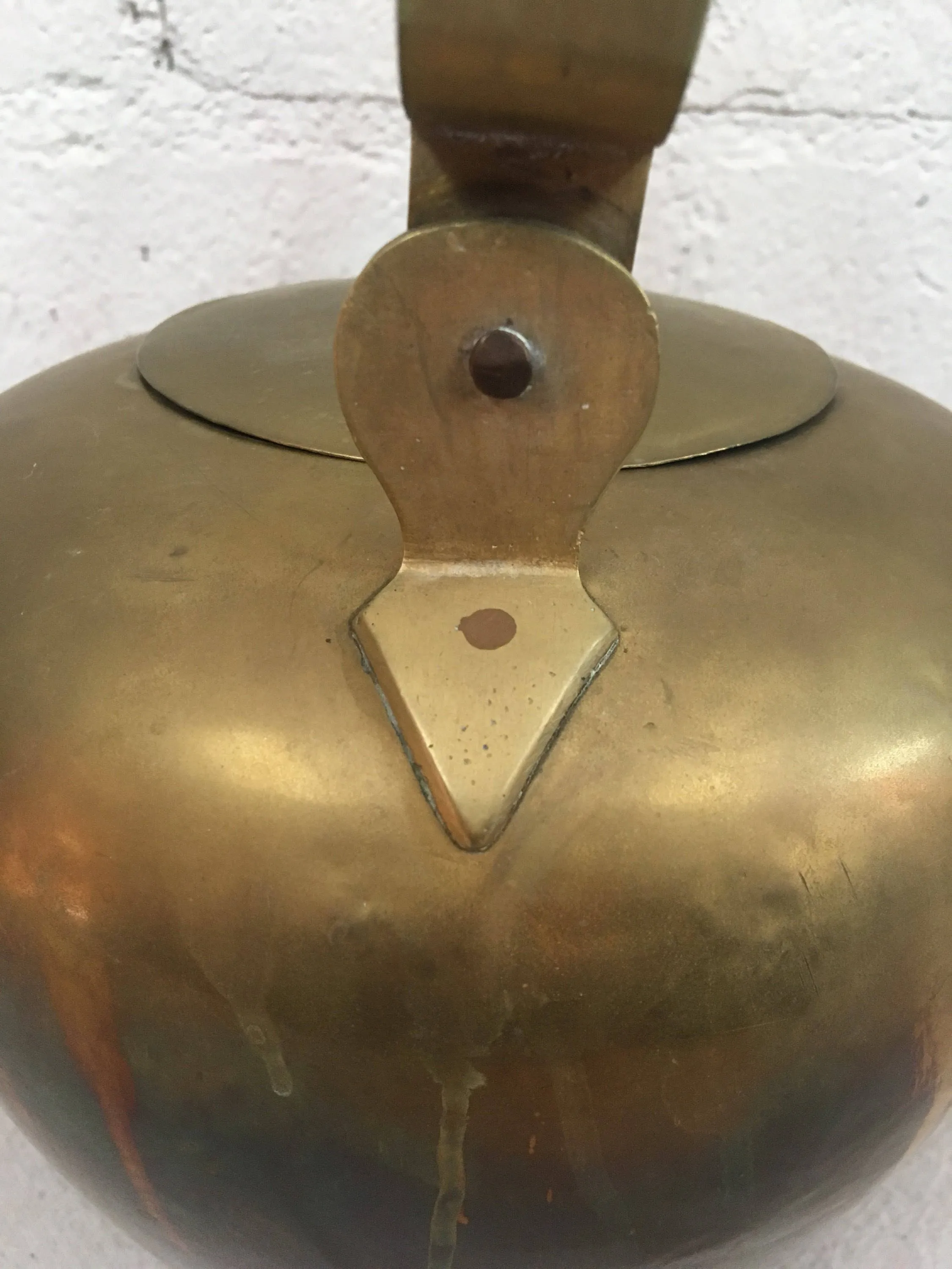 Vintage Large Brass Chinese Teapot