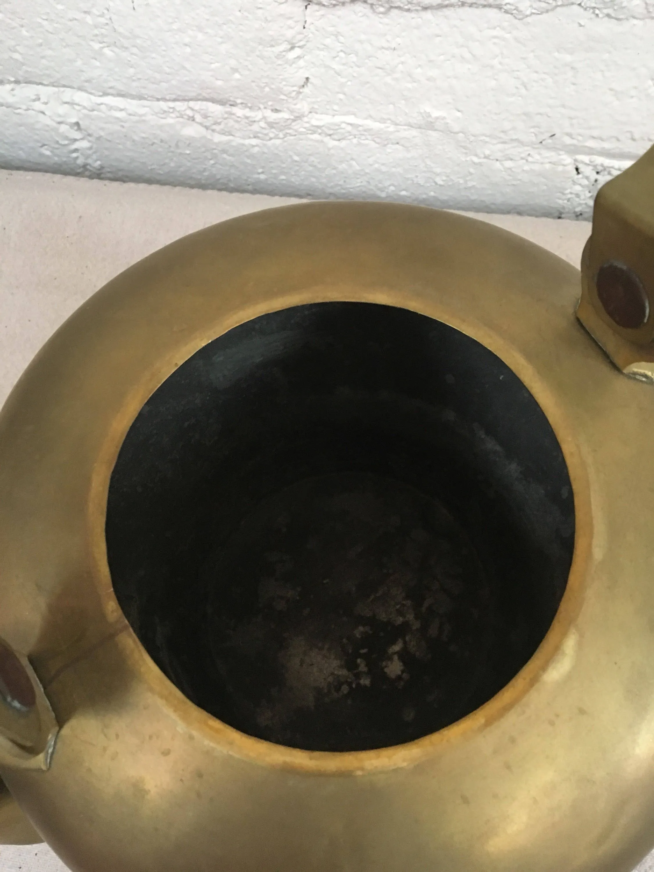 Vintage Large Brass Chinese Teapot