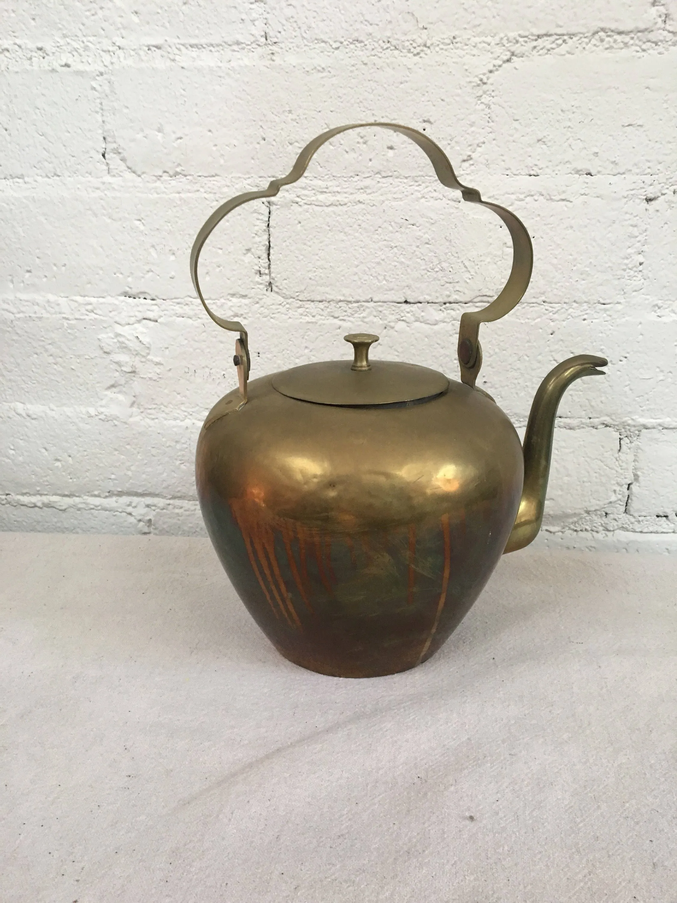 Vintage Large Brass Chinese Teapot