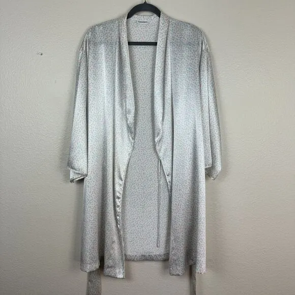 Vintage Laura Adams Satin Slip Dress And Robe 2-Piece Set Lingerie Nighty Medium