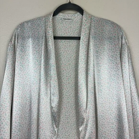 Vintage Laura Adams Satin Slip Dress And Robe 2-Piece Set Lingerie Nighty Medium