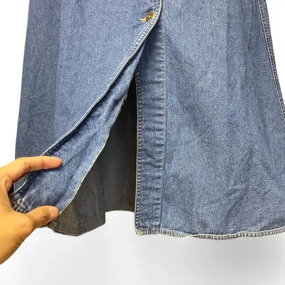 Vintage Liz Wear denim midi skirt size petite 12