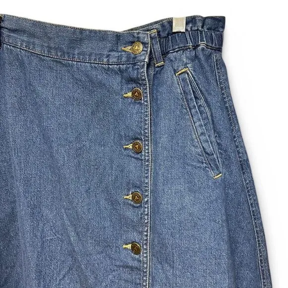Vintage Liz Wear denim midi skirt size petite 12