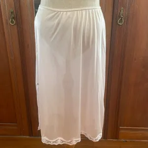 Vintage Maidenform Delectables 65001-AV pink half slip lace side slits women’s S