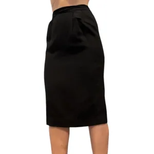 Vintage Midi Black Rimini Skirt With Slit