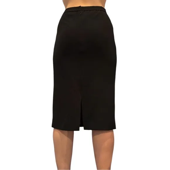Vintage Midi Black Rimini Skirt With Slit