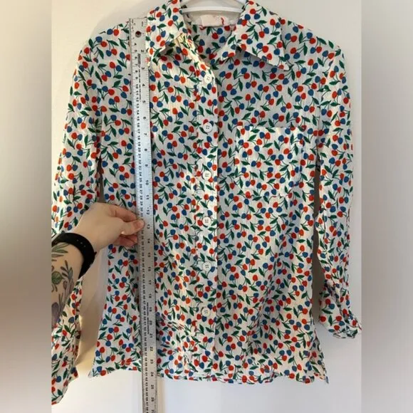Vintage Mondi Cherry Long Sleeve Blouse and Pleated Skirt​